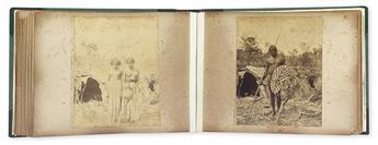 (FIJI, TASMANIA, OCEANIA--EARLY PHOTOGRAPHS.) Album containing 57 mounted albumens of Oceanic peoples and locations,